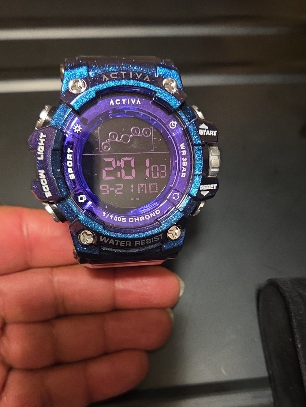 Activa Blue and Purple Digital Sport Watch - Water Resistant